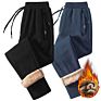 Men's plus Size Casual Thickened Sherpa Lined Pants Running Jogging Sweatpants