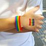 Men's Wristband Multi Color Rainbow Silicone Bracelet for Women Men Braided Chain Link Wristband