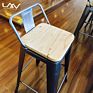 Metal Barstool Chairs Vintage Industrial Metal Chaise De Bar Restaurant Antique Stools with Wooden Seat For