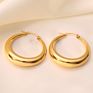 Micci Pvd 18K Gold Plated Stainless Steel Jewelry Statement Hollow Out Big Large Thick Chunky Hoop Earrings for Women