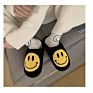 Microterry Fashionable Fluffy Comfortable Happy Face Smiley Face Home Slippers for Women Lady