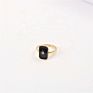 Mineral Jewelry 18K Gold Rectangle Gemstone Ring Statement Stone Aqua Chalcedony Ring Large Aquamarine Gold Ring