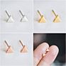 Minimalist Ear Silver Gold Color 4Mm Square round Triangle Cross Heart Shape Stainless Steel Stud Earrings