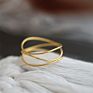 Minimalist Titanium Steel Geometric Three Layers Band Rings 18K Real Gold Plated Triple Wire Finger Rings