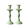 Mint Cast Resin Empire Taper Candle Holder Candle Jars Luxury Customized Candle