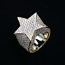 Mister Jewelry Made Iced Out Full Diamond Silver Plated Star Ring 925 Silver