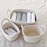 Mixed Color Decorative Tall Laundry Gift Organi Dog Toy Home Decor 100% Cotton Rope Basket Bin with Handle