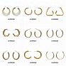 Modern Fancy Geometric C Shape Brass Stud Earrings Hoop Earrings
