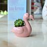 Modern Indoor Outdoor Decor Flamingo Shape Small Ceramic Flower Pot
