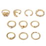 Moon Stars 10 Piece Set Gold Plating Ring Set Rings Jewelry Women