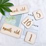 Multifunctional Wood Educational Play Milestone Disc Laser Engrave Wooden Discs Baby Milestone Cards Wooden with Family Love