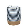 Natural Hamper Rush Grass Storage Basket and Polyester Basket Waterproof Dirty Laundry Bucket Clothes Storage Bask with Handle