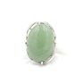 Natural Stone Adjustable Finger Rings Healing Stone Ring Oval Shaped Gemstone Jewelry Crystal Rings