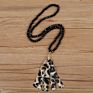 Necklace Jewelry Women Crystal Bead with Cloth Leopard Cow Print Tassels Crystal Beads Necklace