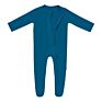 Newborn Baby Clothes Kids Clothing Natural Fabric Plain Solid Ruffle Long Sleeves 100% Bamboo Footie Zipper Baby Pajamas
