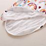 Newborn Infant Pijamas Toddler Boy Girl Print Rainbow Button up Ribbed Cotton Tie Knotted Baby Sleeping Gown with Headband