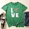 Newest Design Casual Love Letter Printing 4Xl plus Size T-Shirt Short Sleeve O-Neck Loose Women's T-Shirt