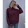 Newest Design High Collar Hollow Out Long Sleeve Women Fall Casual Sweater Women Clothing