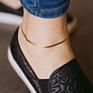 Newest Titanium Stainless Steel Adjustable Flat Snake Chain Anklet 14K Gold Gold Chain Anklet Women