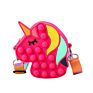 Newest Unicorn Bag Push Fidget Toy, Girls Gifts Silicone Push Pops Bubble Fidget Sensory Fidget Pops Bubbles Toy Crossbody Bag