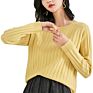 Newest Warm Ribbed Knit Pure Cashmere Soft Women Sweaters