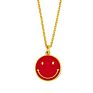 Gold Neon Smile Smiley Pendant Necklace