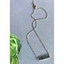 Nm14742 Gold Labradorite Minimalist Necklace Gold Plate Labradorite Bar Necklace Boho Jewelry Natural Stone Pendant Necklace