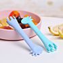 Non-Toxic Soft Giraffe Silicon Baby Feeder Feeding Spoons Baby Fork and Spoon Set