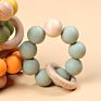 Custom Non-Toxic Wooden Teething Toy Silicone Beads Baby Teether