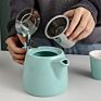 Nordic Style Ceramic Tea Pot Stainless Coffee Strainer English Coffee Pot with Stainless Steel Lid