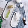 Nordic Western Food Plate Creative Marble Fish Plate Simple Melamine Frosted Oval Dish Dessert Plate