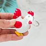 Novelty Creative Cute Led Light Sound Rooster Keychain Car Pendant Chicken Key Chain Toys Gifts