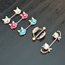 Nuoro Crystal Cz Barbell Bar Shield Body Breast Jewelry Adult Game for Women Girls Stainless Steel Cat Nipple Ring Piercing