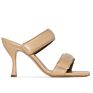 Open Toe Mules Leather Straps Sandals Kitten Heel Slipper Women Shoes