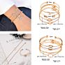 Open Watch Bracelet Set 5Pcs/Set Gold Chain Moon Leaf Crystal Geometry Women Charm Cuff Beach Jewelry Drop Shipping P