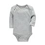 Organic Cotton White Baby Romper Unisex Solid Color Long Sleeve Plain Blank Design Baby Bodysuit