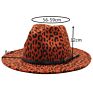 Outer Leopard Print Inner Red Wool Felt Fedora Hat for Women Wide Brim Vintage Jazz Panama Fedora Caps