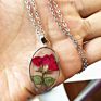 Oval Resin Cottagecore Jewelry Real Rose Dried Flower Stainless Steel Necklace Mother's Day Jewelry