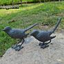 Pair of Japanese Metal Bird Statue for Decorative and Ornaments Cast Iron Material