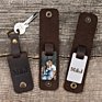Personalises Father's Day Gifts Sublimation Diy Key Holder Engraved Keychain Case Genuine Leather Men's Key Chain with Photo