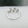 Personality Plant Platinum Plated Genuine Stone Jewelry Silver Crystal Zircon Olive Leaf Rings