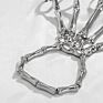 Personality Punk Ghost Hand Skull Bracelet Metal Finger Bracelet Men's Mechanical Ring Bracelet Adjustable Elastic Chain
