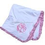 Personalized Monogrammed Kids Seersucker Ruffled Cotton Burp Cloth