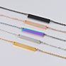 Personalized Name Stainless Steel Choker Necklace 18K Gold Plated Square Horizontal Blank Bar Pendant Necklaces Women