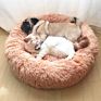 Pet Cats and Dogs Luxury Donut Bed Warm Soothing Joints Deepen Sleeping Fluffy Dog Bed