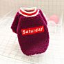 Pet Dog Clothes English Saturday Embroidery Velvet Dog Clothes