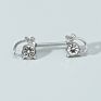 Piercing Style Breast Ring Cat Diamond-Studded Breast Nail Medical Stainless Steel Piercing Jewelry Silver