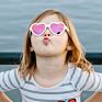 Pink Cute Heart Sunglasses Kids Peach Heart Sunglasses