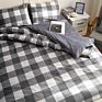 Plaid Checkered Printed Comforter Queen Quilt Duvet Cover Bedding Set 3 Pieces