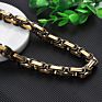 Plated Necklace Bracelet Chains Byzantine Jewelry Set and Black Manufacturers Dubai Stainless Steel for Mens 18K Gold